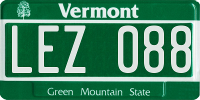 VT license plate LEZ088