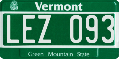 VT license plate LEZ093