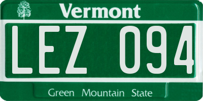 VT license plate LEZ094