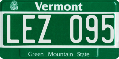 VT license plate LEZ095