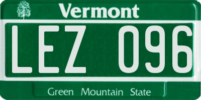 VT license plate LEZ096