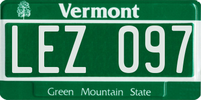 VT license plate LEZ097