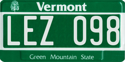 VT license plate LEZ098