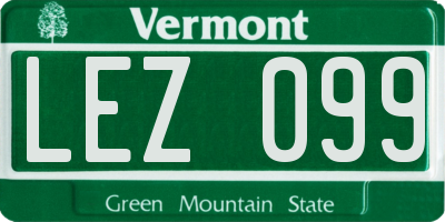 VT license plate LEZ099