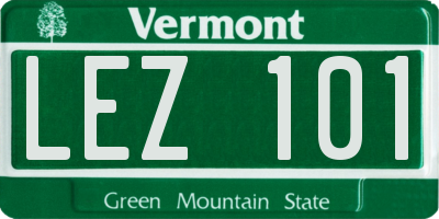 VT license plate LEZ101