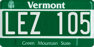 VT license plate LEZ105