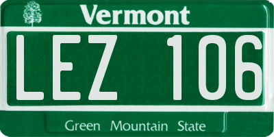 VT license plate LEZ106