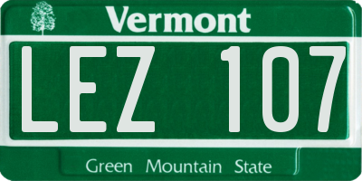 VT license plate LEZ107