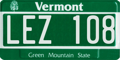 VT license plate LEZ108
