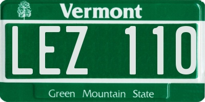 VT license plate LEZ110