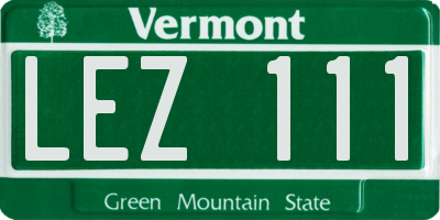 VT license plate LEZ111