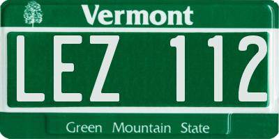 VT license plate LEZ112