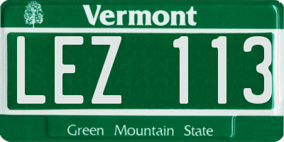 VT license plate LEZ113