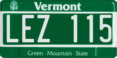 VT license plate LEZ115