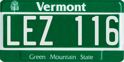 VT license plate LEZ116