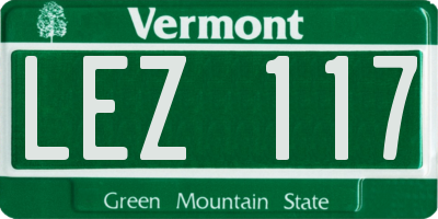 VT license plate LEZ117