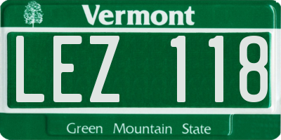 VT license plate LEZ118