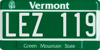 VT license plate LEZ119