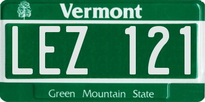 VT license plate LEZ121