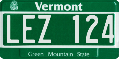 VT license plate LEZ124
