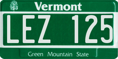 VT license plate LEZ125