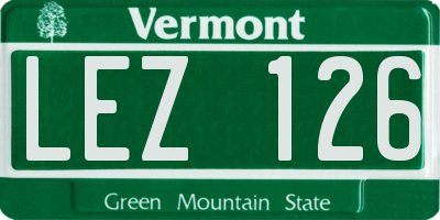 VT license plate LEZ126