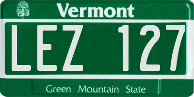 VT license plate LEZ127