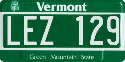 VT license plate LEZ129