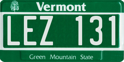 VT license plate LEZ131