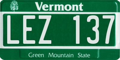 VT license plate LEZ137