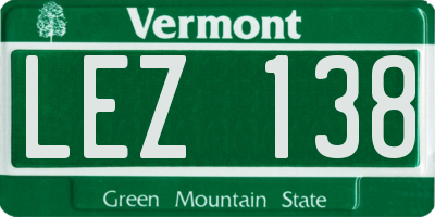 VT license plate LEZ138