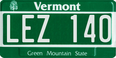 VT license plate LEZ140