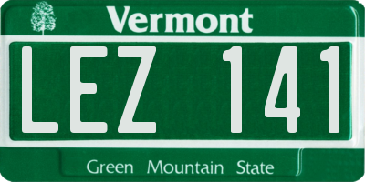 VT license plate LEZ141