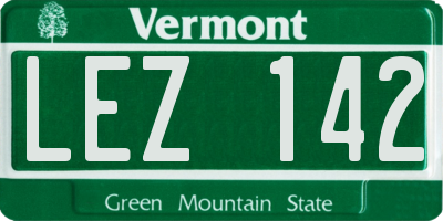 VT license plate LEZ142