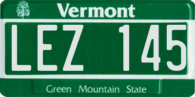 VT license plate LEZ145