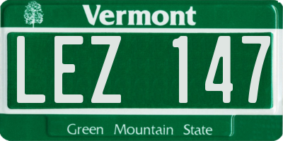 VT license plate LEZ147