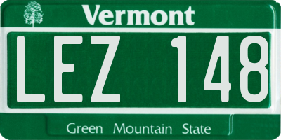 VT license plate LEZ148