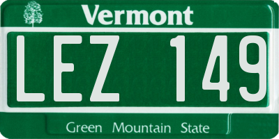 VT license plate LEZ149