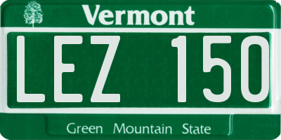 VT license plate LEZ150