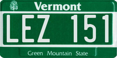 VT license plate LEZ151
