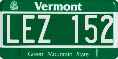 VT license plate LEZ152