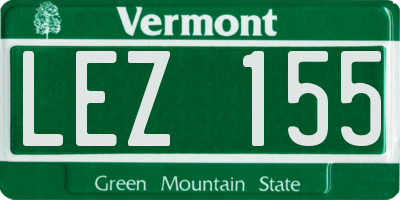 VT license plate LEZ155