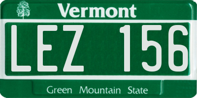 VT license plate LEZ156
