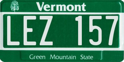 VT license plate LEZ157
