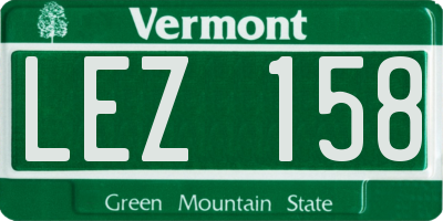 VT license plate LEZ158