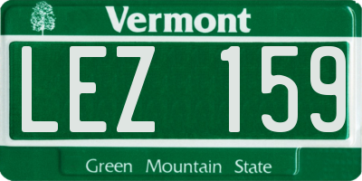 VT license plate LEZ159