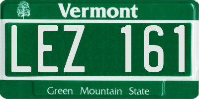 VT license plate LEZ161