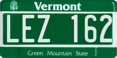 VT license plate LEZ162