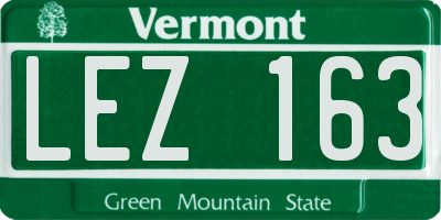 VT license plate LEZ163