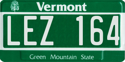 VT license plate LEZ164